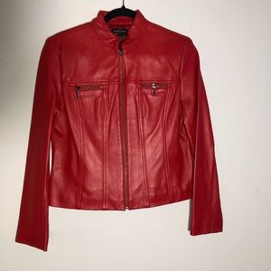 Valerie Stevens Red Leather Jacket (S)